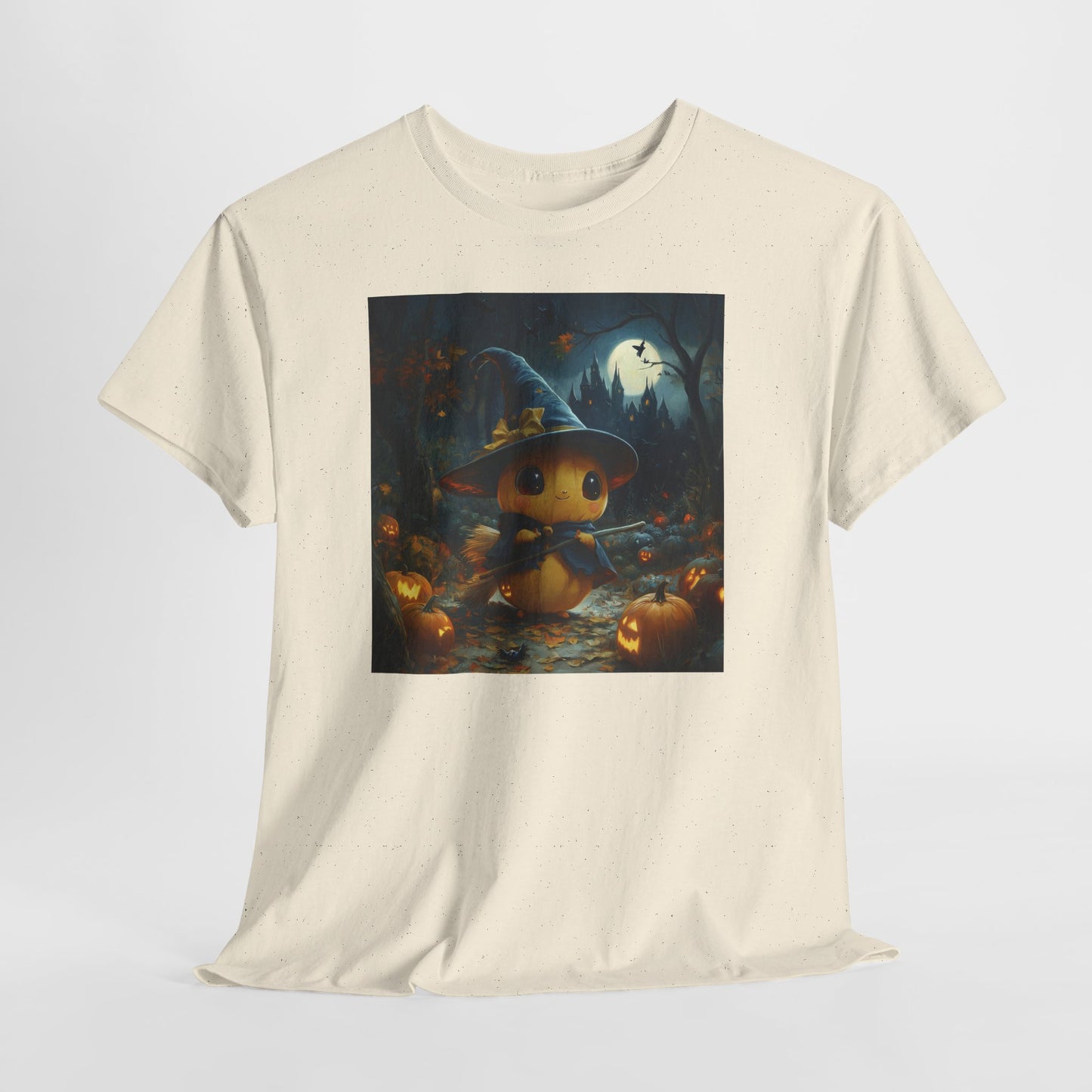 Halloween Cute Kawaii Pumpkin Tee, Spooky Glow-in-the-Dark T-shirt, Halloween Costume Apparel, Festive Halloween Clothing