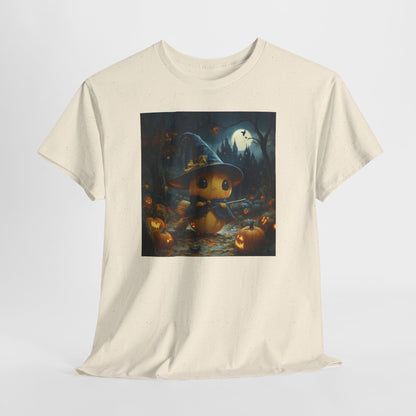 Halloween Cute Kawaii Pumpkin Tee, Spooky Glow-in-the-Dark T-shirt, Halloween Costume Apparel, Festive Halloween Clothing