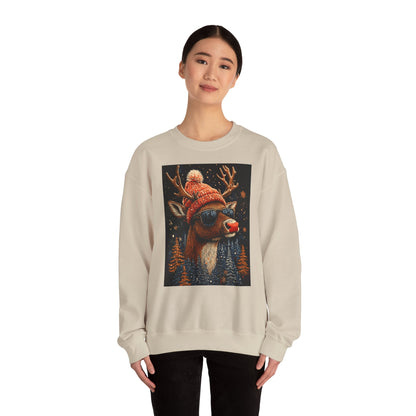 Rudol the Reindeer Sunglasses Crewneck Sweatshirt
