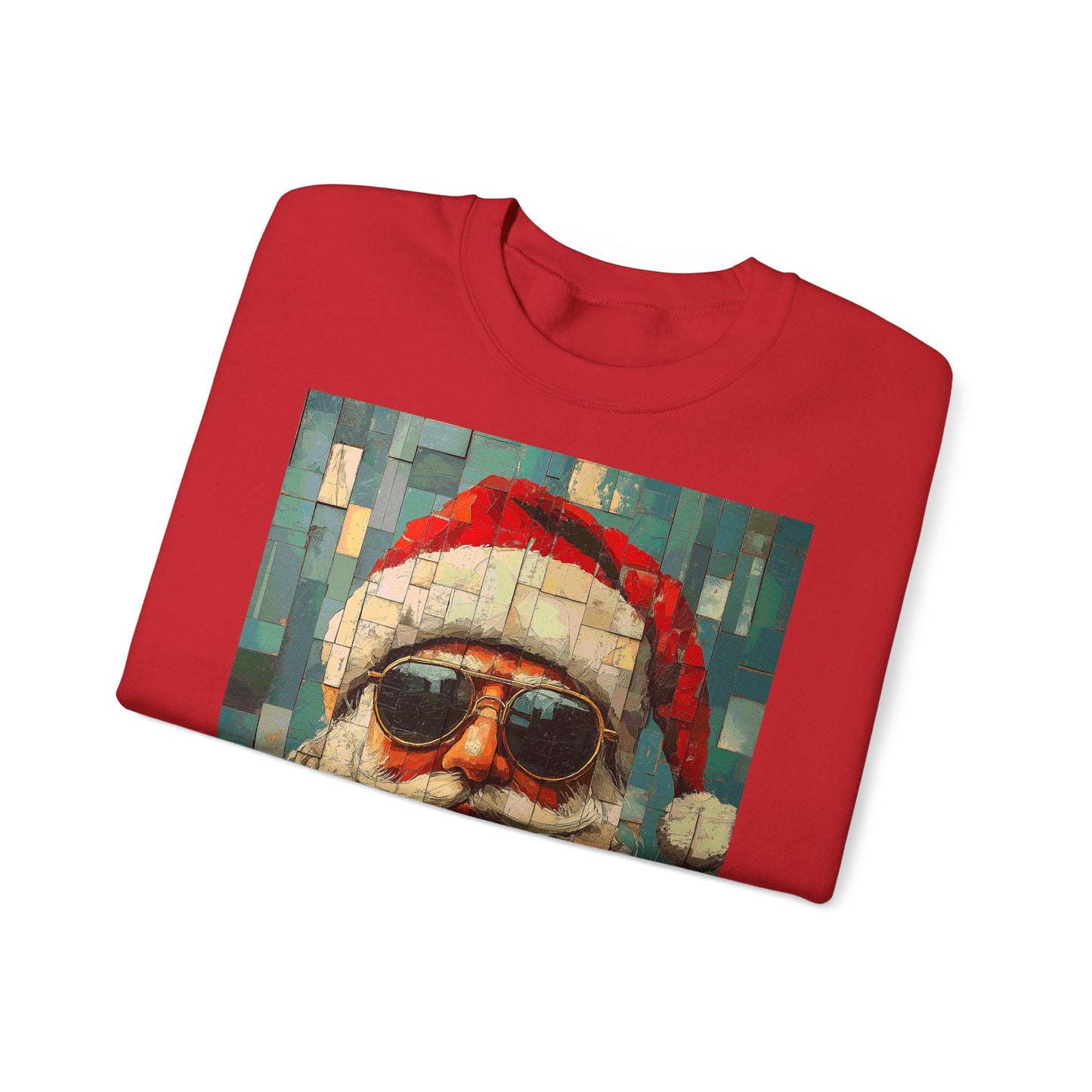 Mosaic Santa Claus Crewneck Sweatshirt