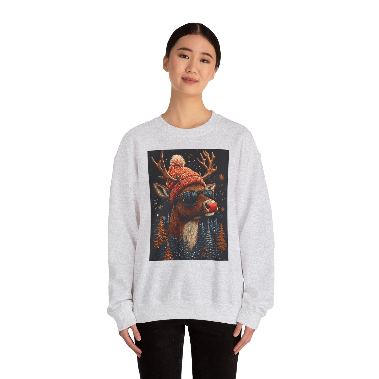 Rudol the Reindeer Sunglasses Crewneck Sweatshirt