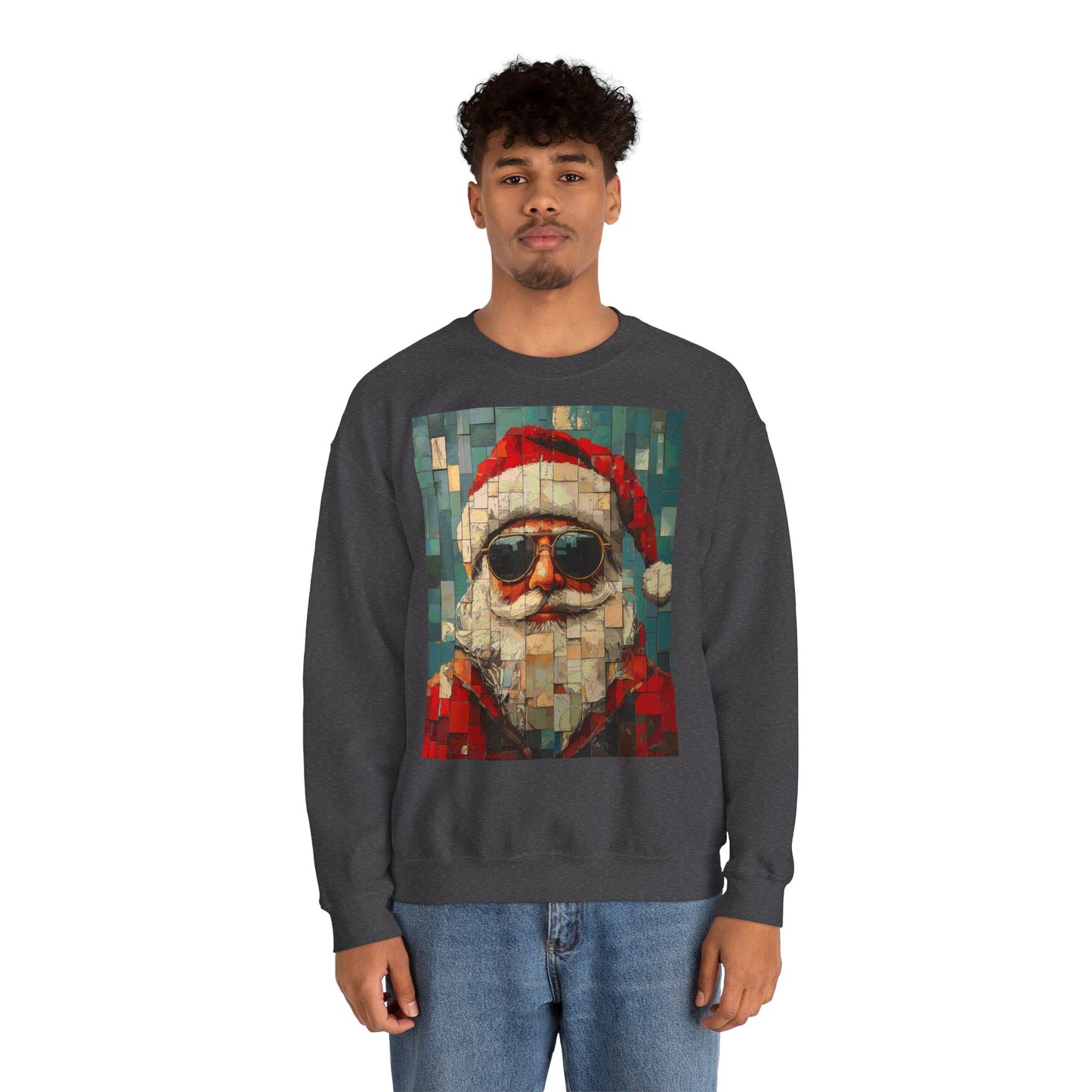 Mosaic Santa Claus Crewneck Sweatshirt