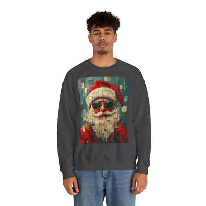 Mosaic Santa Claus Crewneck Sweatshirt