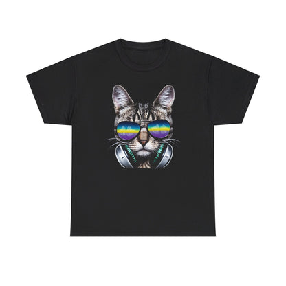 Groovy DJ Cat T-Shirt / Geschenk / Katzenliebhaber /Zocken / gaming / Comic / Katze / Kopfhörer / Musik / Music