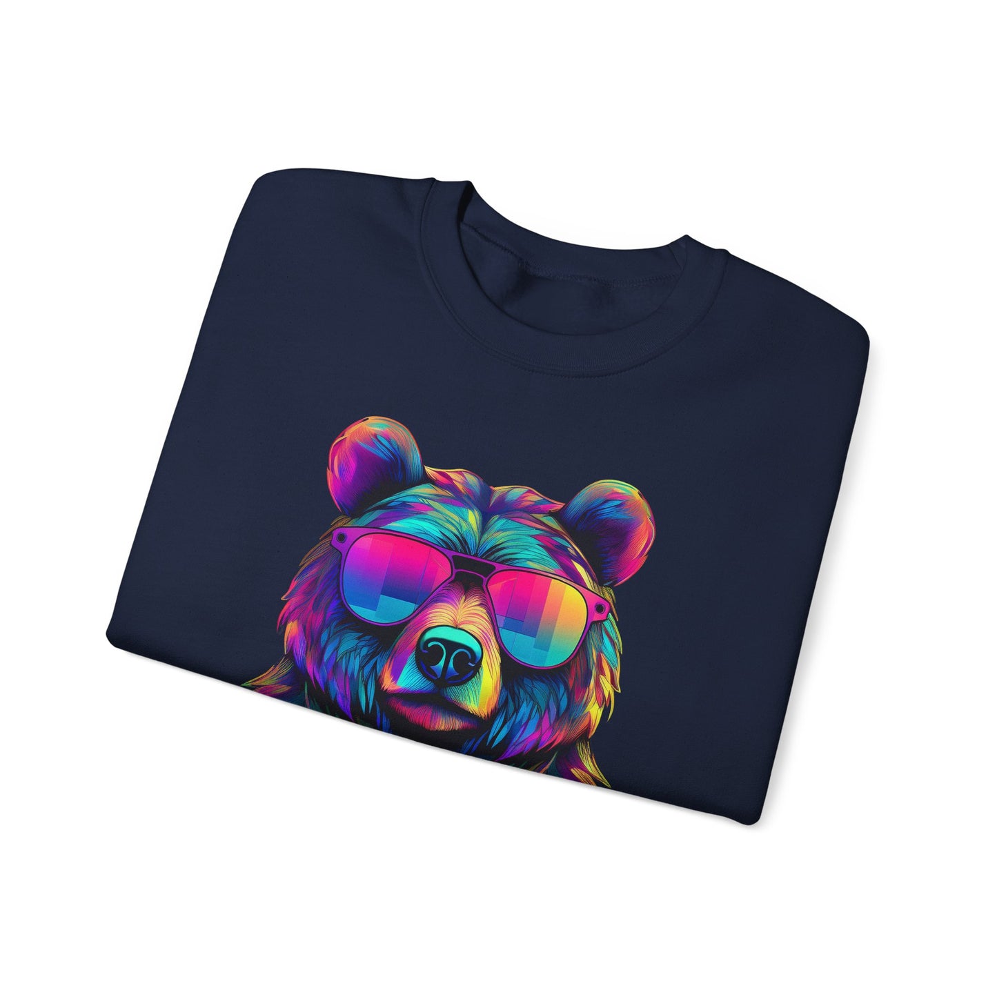 Bär mit Sonnenbrille Sweatshirt / Neon Bären Grafik / Design für Tierliebhaber und Streetwear Fans / Geschenk / Wild / Lustig
