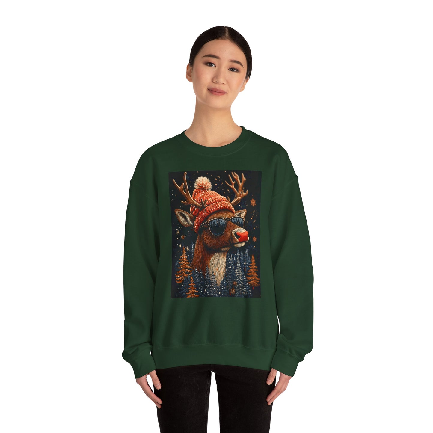 Rudol the Reindeer Sunglasses Crewneck Sweatshirt