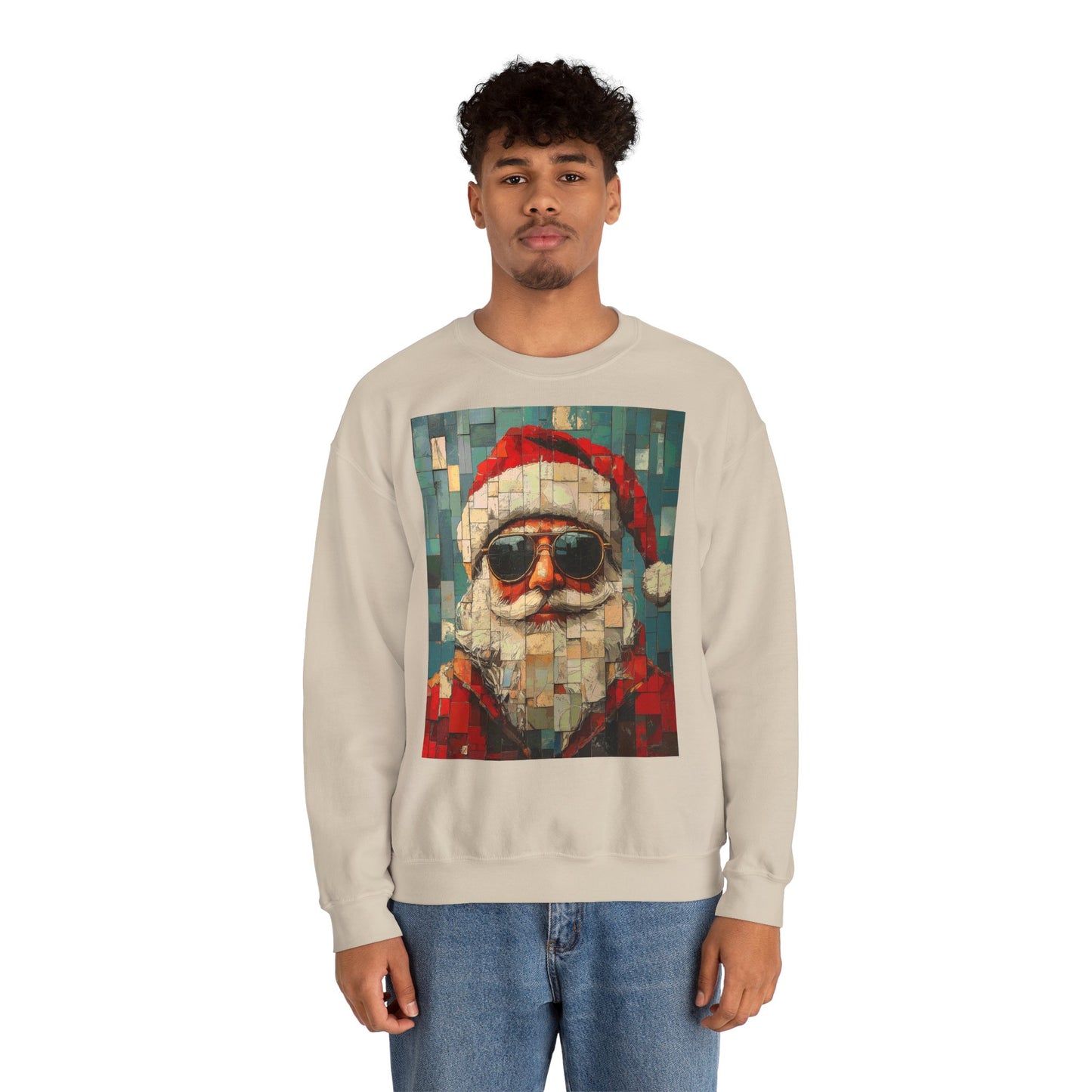 Mosaic Santa Claus Crewneck Sweatshirt
