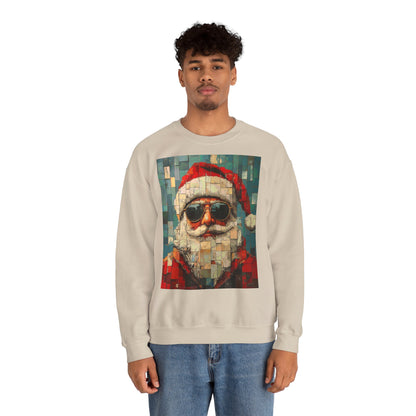 Mosaic Santa Claus Crewneck Sweatshirt