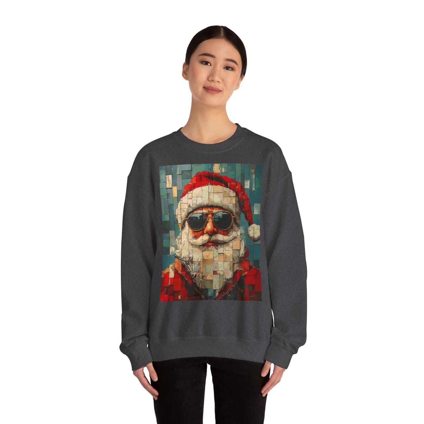 Mosaic Santa Claus Crewneck Sweatshirt