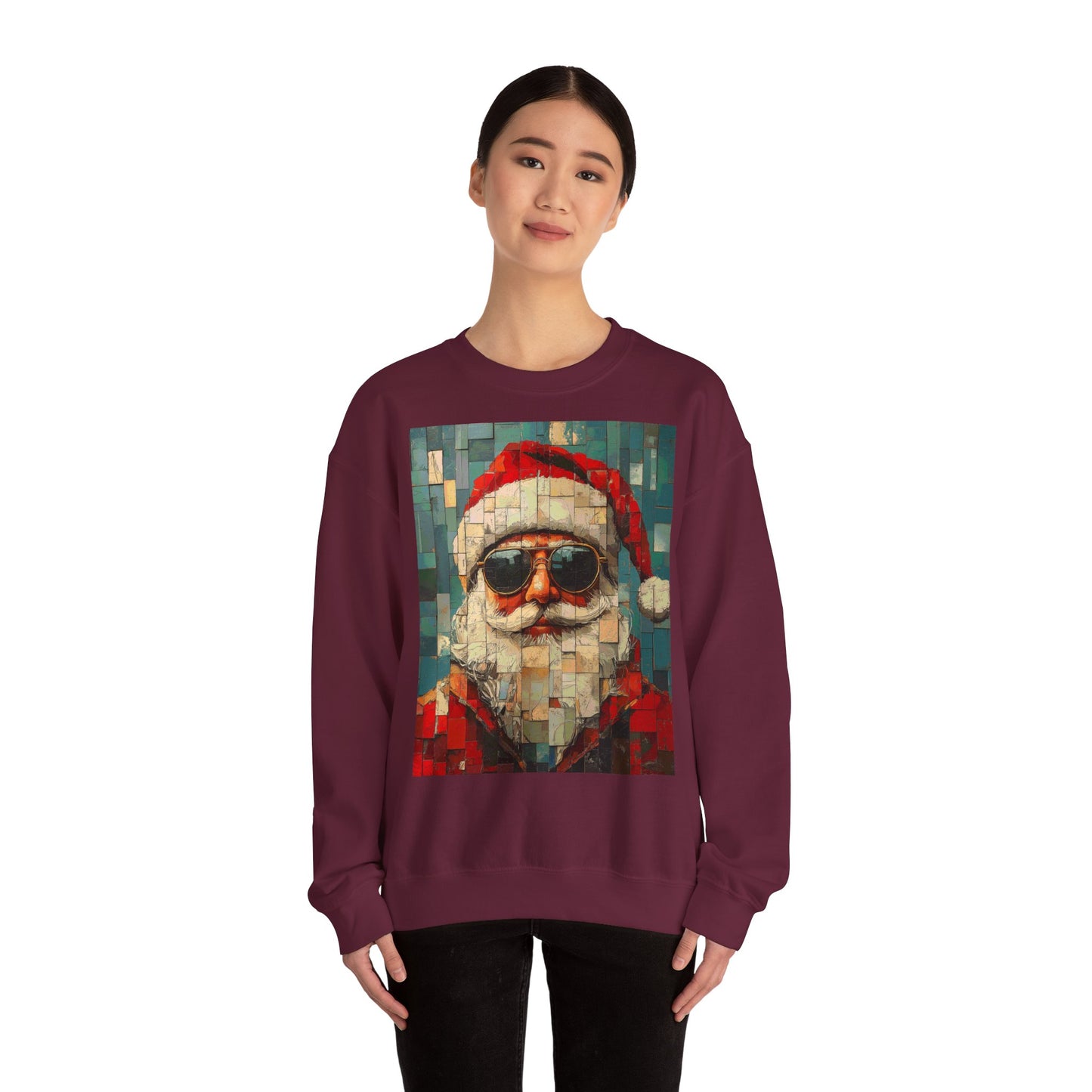 Mosaic Santa Claus Crewneck Sweatshirt