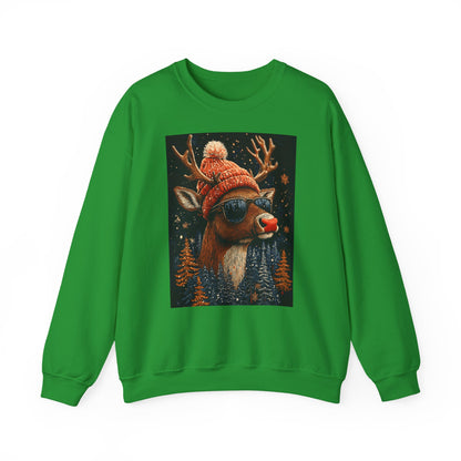 Rudol the Reindeer Sunglasses Crewneck Sweatshirt