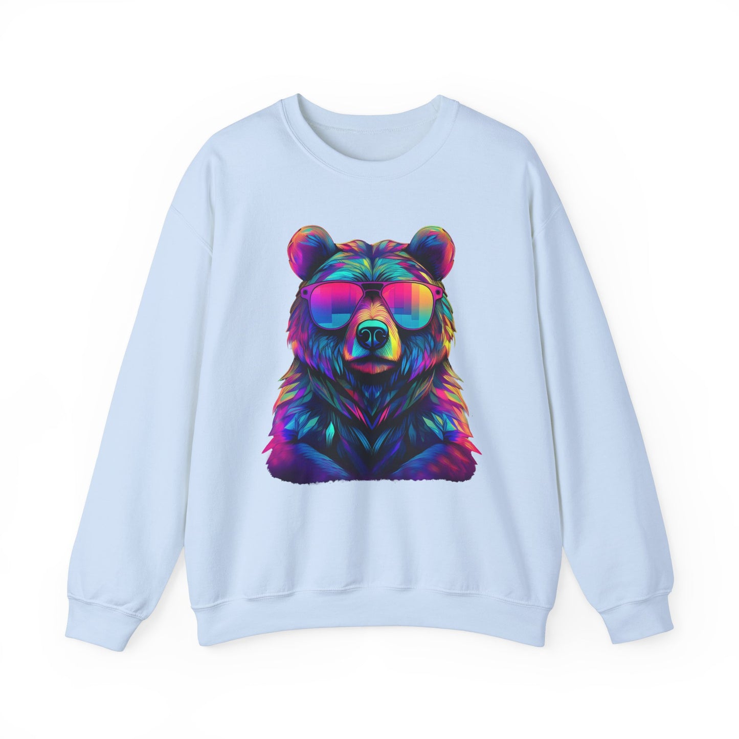 Bär mit Sonnenbrille Sweatshirt / Neon Bären Grafik / Design für Tierliebhaber und Streetwear Fans / Geschenk / Wild / Lustig