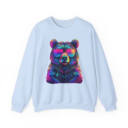 Bär mit Sonnenbrille Sweatshirt / Neon Bären Grafik / Design für Tierliebhaber und Streetwear Fans / Geschenk / Wild / Lustig