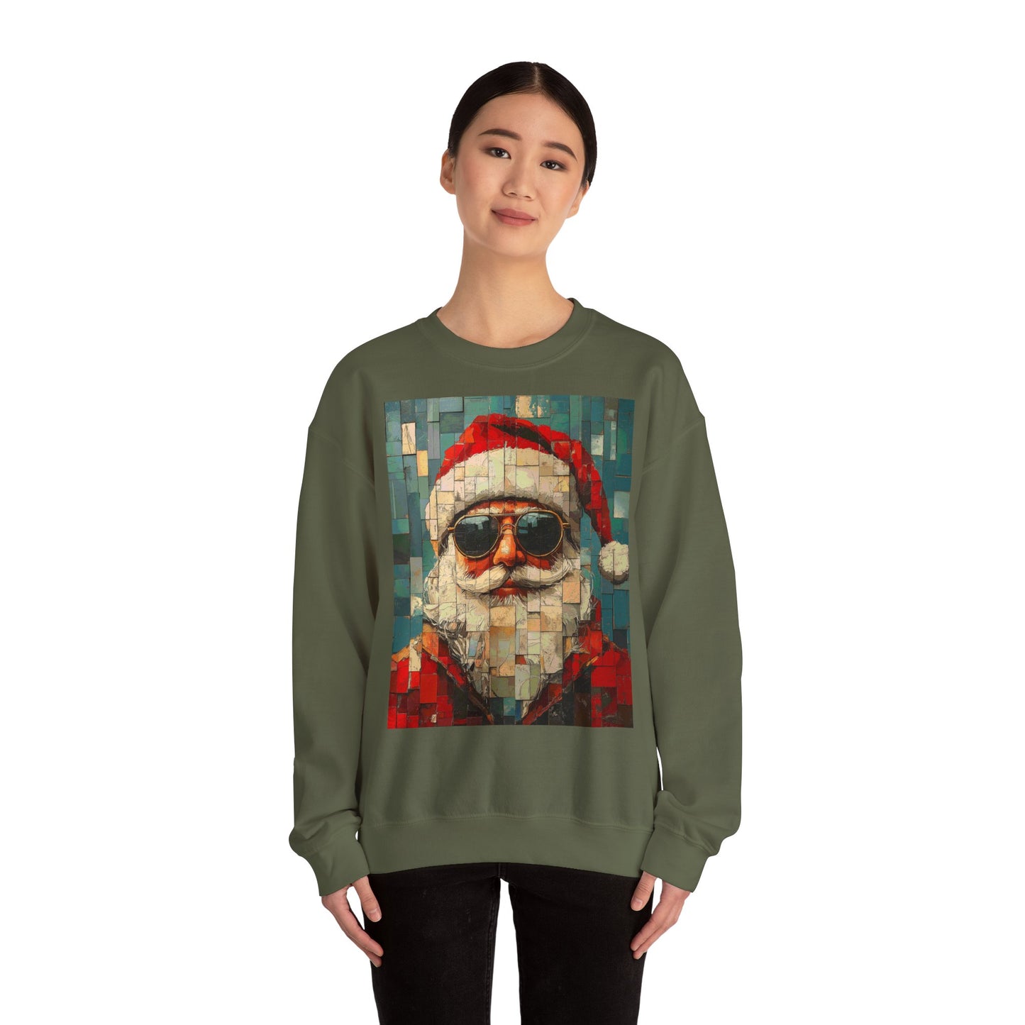 Mosaic Santa Claus Crewneck Sweatshirt