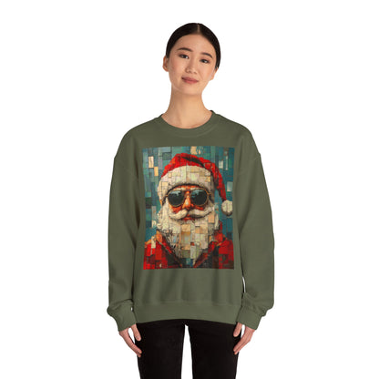 Mosaic Santa Claus Crewneck Sweatshirt