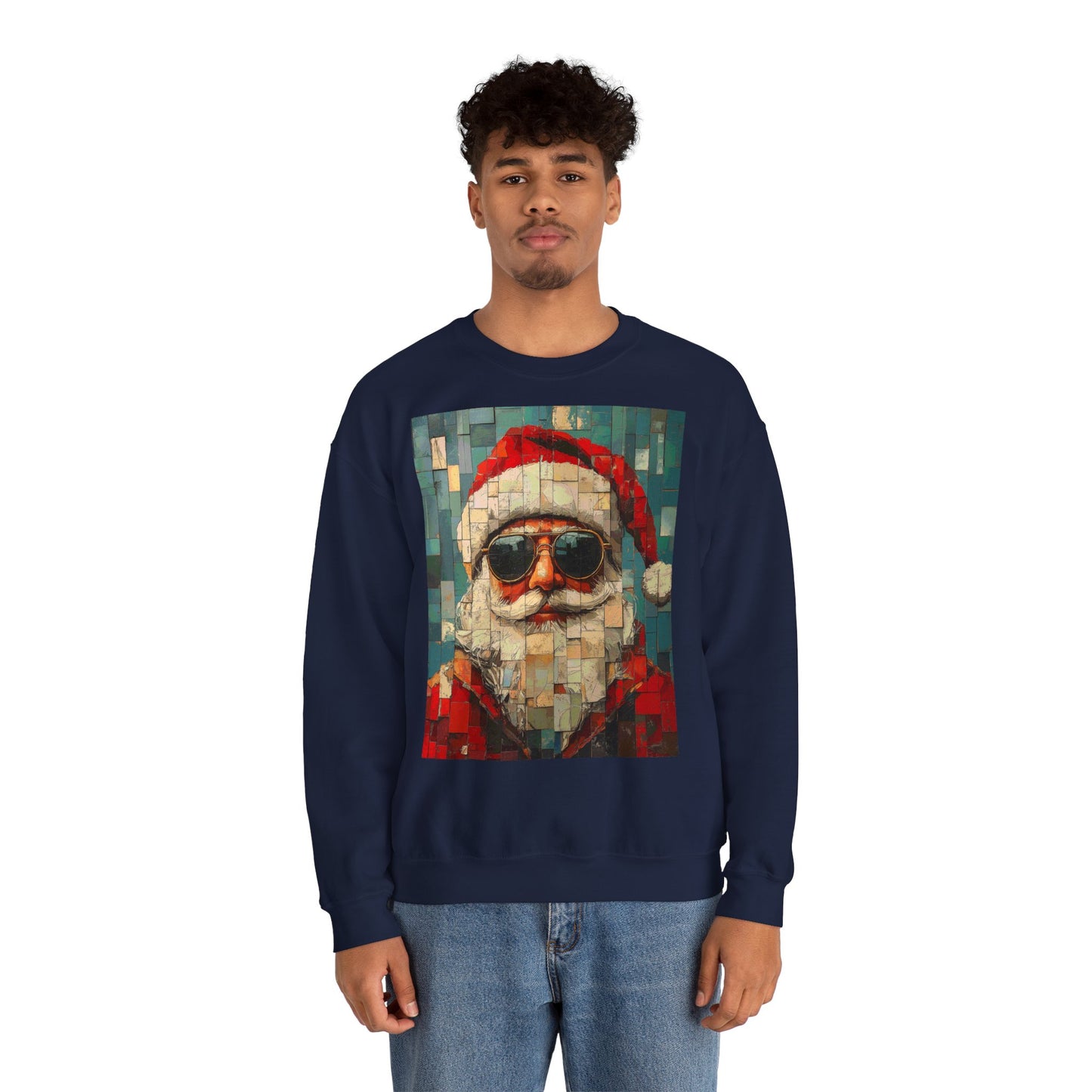 Mosaic Santa Claus Crewneck Sweatshirt