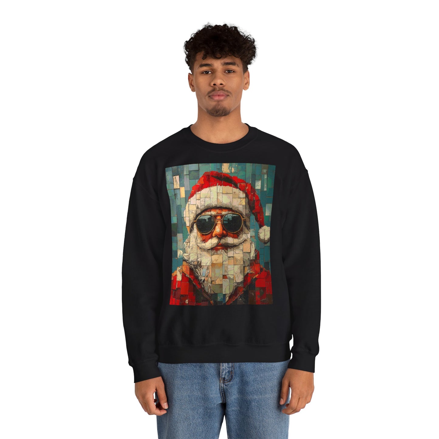 Mosaic Santa Claus Crewneck Sweatshirt