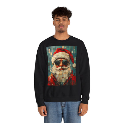 Mosaic Santa Claus Crewneck Sweatshirt