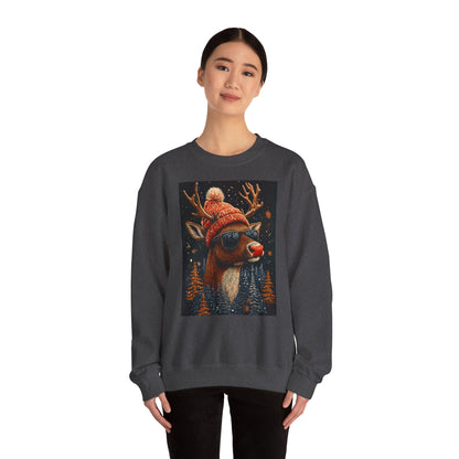 Rudol the Reindeer Sunglasses Crewneck Sweatshirt