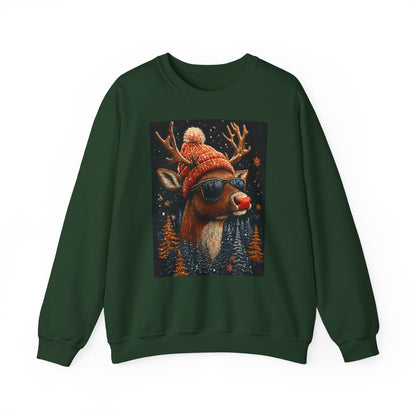 Rudol the Reindeer Sunglasses Crewneck Sweatshirt