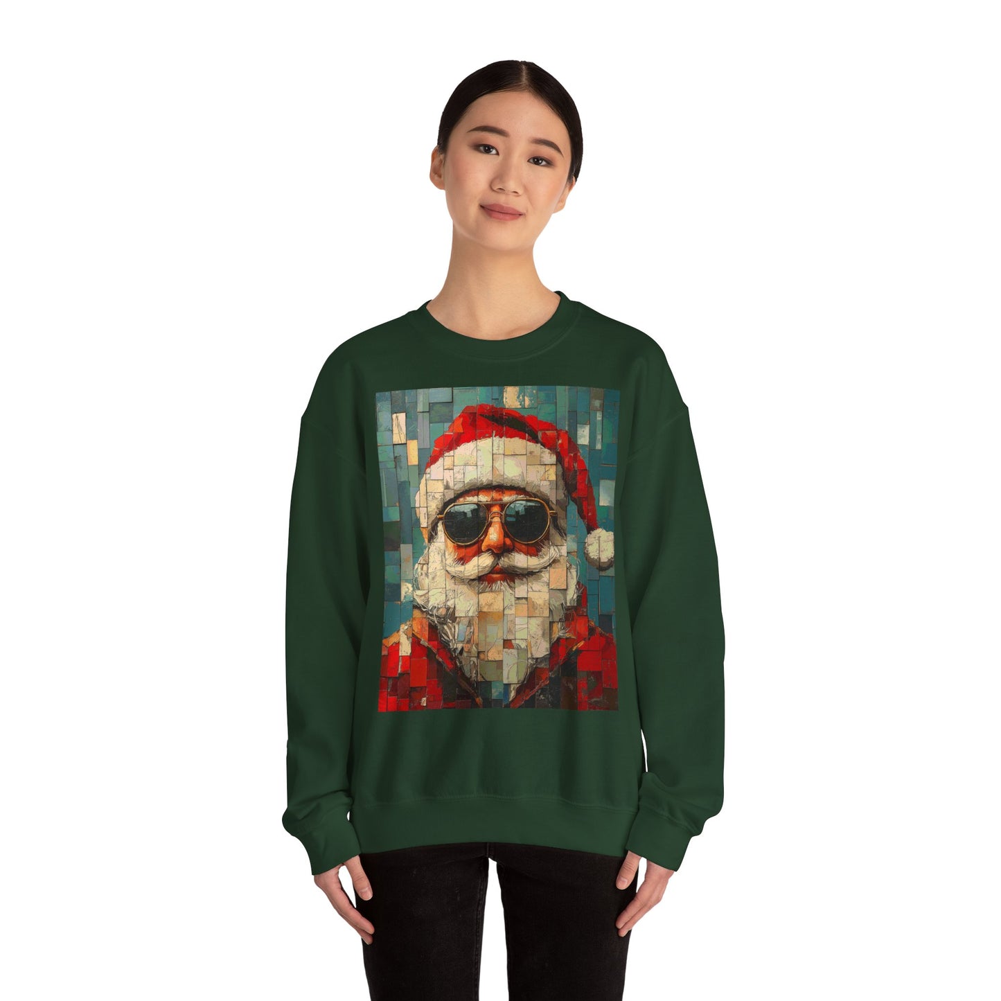 Mosaic Santa Claus Crewneck Sweatshirt