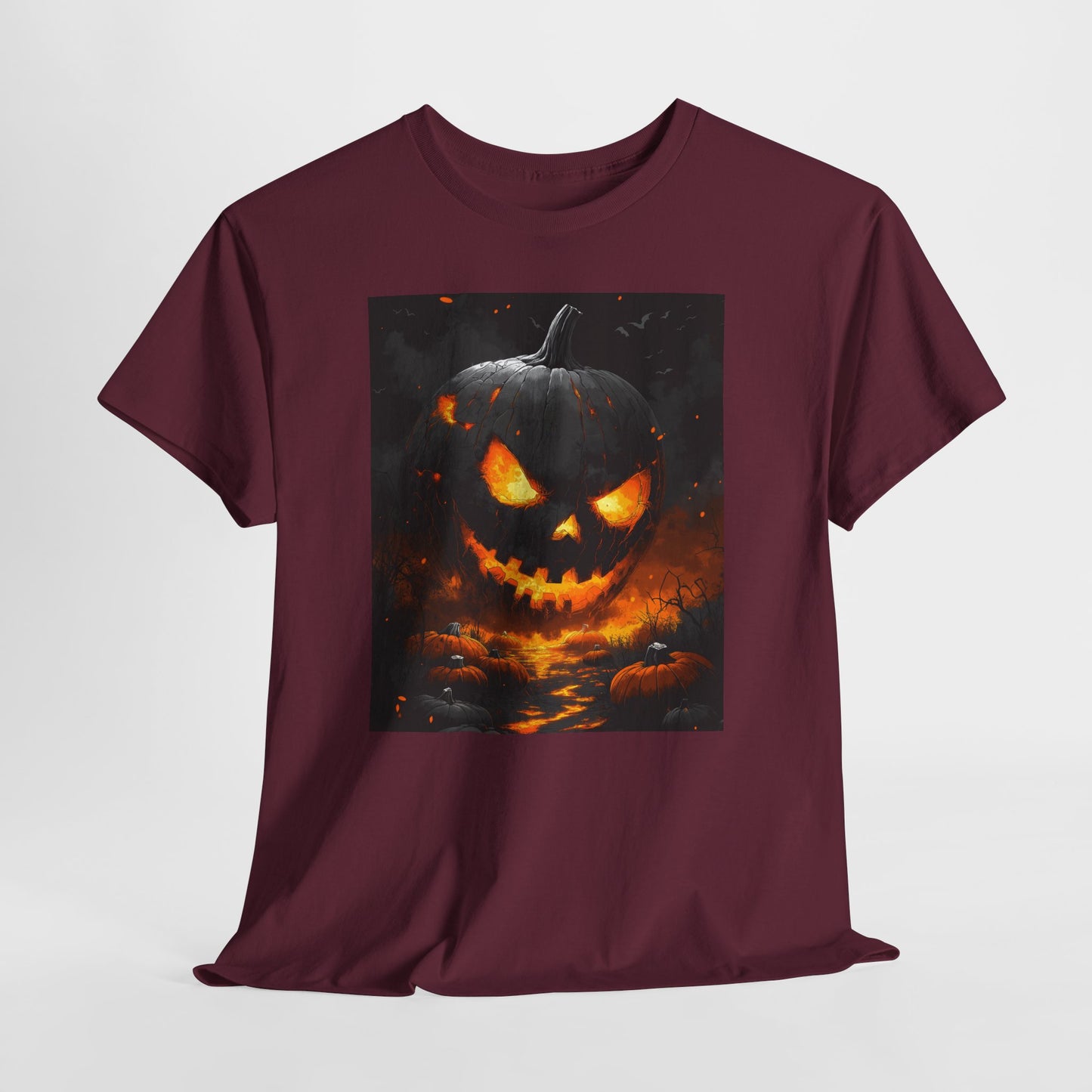 Halloween Pumpkin Tee, Scary Jack-O-Lantern Shirt, Spooky Glow-in-the-Dark T-shirt, Halloween Costume Apparel, Festive Halloween Clothing