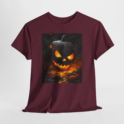 Halloween Pumpkin Tee, Scary Jack-O-Lantern Shirt, Spooky Glow-in-the-Dark T-shirt, Halloween Costume Apparel, Festive Halloween Clothing