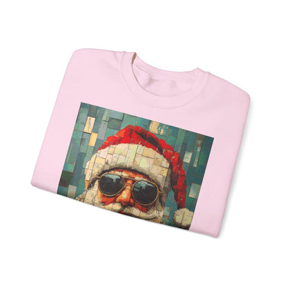 Mosaic Santa Claus Crewneck Sweatshirt