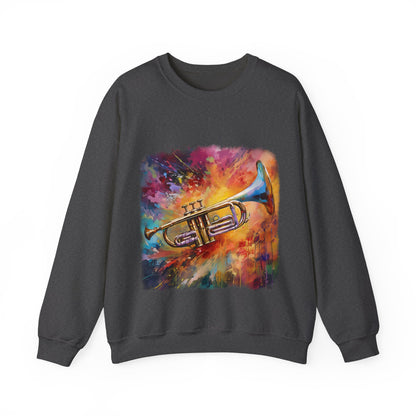 Abstract Trumpet Sweatshirt  Artistic Design for Music Enthusiasts Elevate your wardrobe with our unique sweatshirt, gift