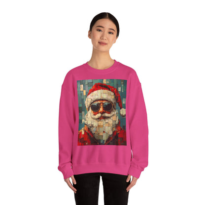 Mosaic Santa Claus Crewneck Sweatshirt