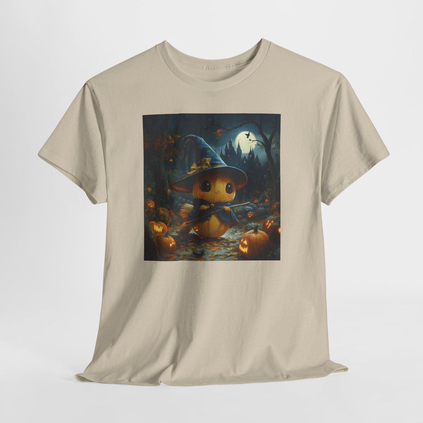 Halloween Cute Kawaii Pumpkin Tee, Spooky Glow-in-the-Dark T-shirt, Halloween Costume Apparel, Festive Halloween Clothing