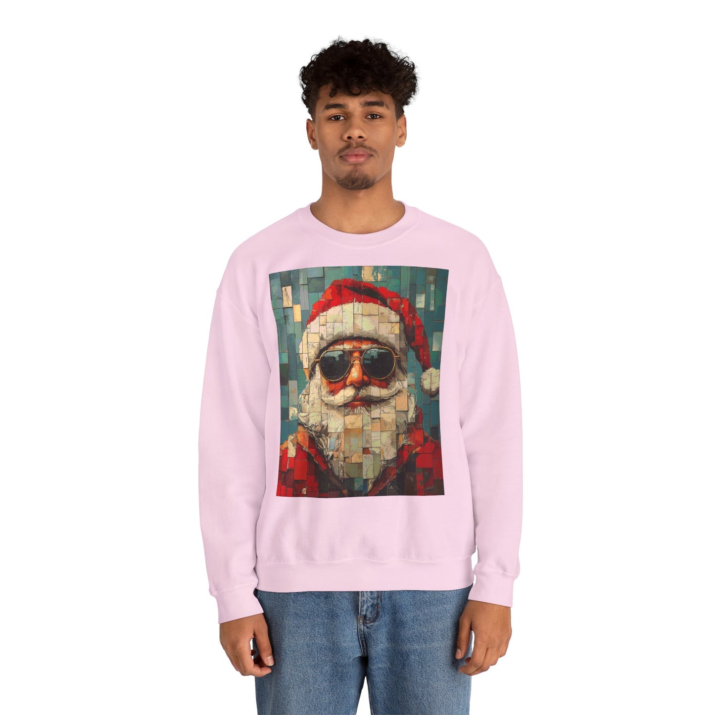 Mosaic Santa Claus Crewneck Sweatshirt