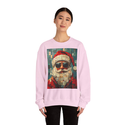 Mosaic Santa Claus Crewneck Sweatshirt