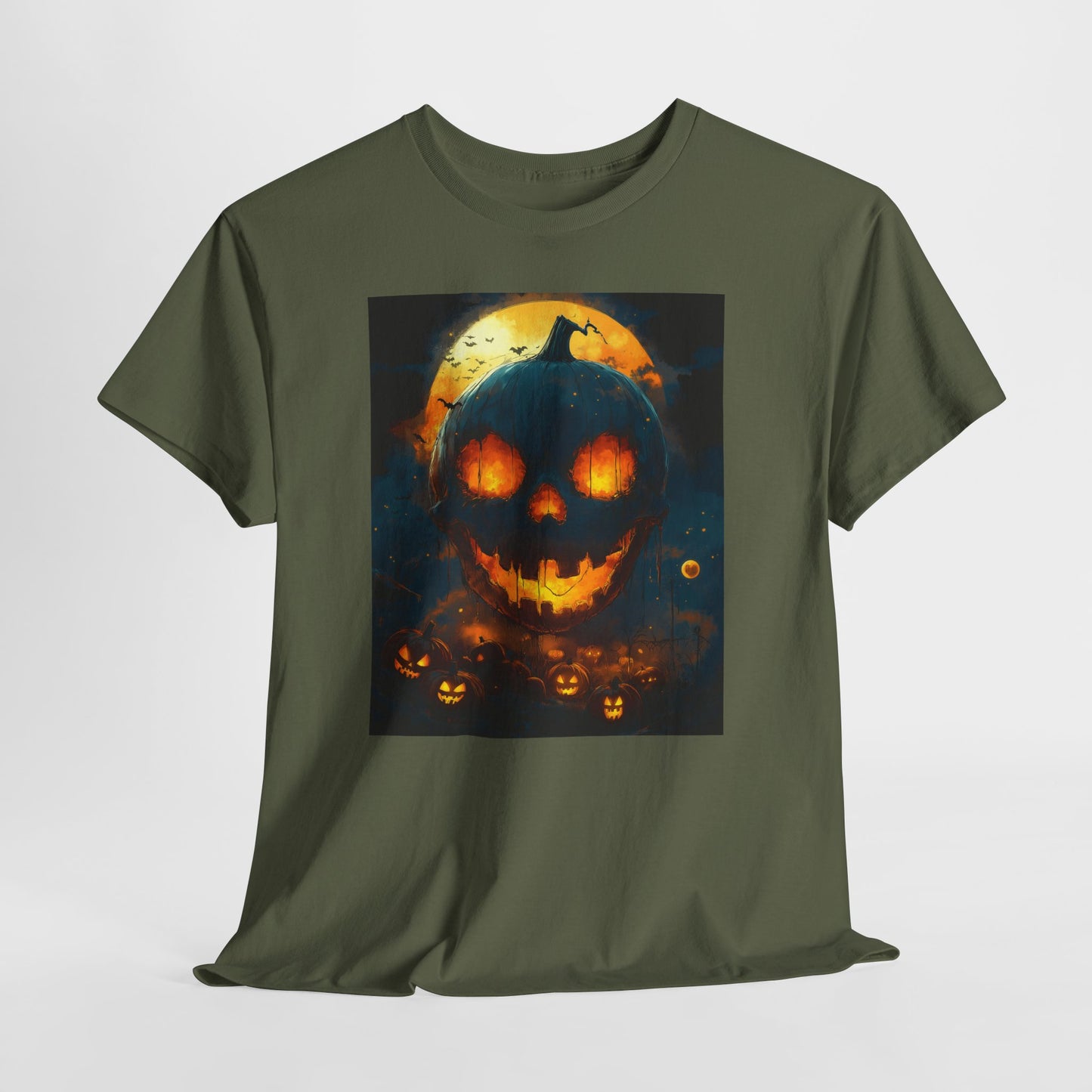 Halloween Pumpkin Tee, Scary Jack-O-Lantern Shirt, Spooky Glow-in-the-Dark T-shirt, Halloween Costume Apparel, Festive Halloween Clothing