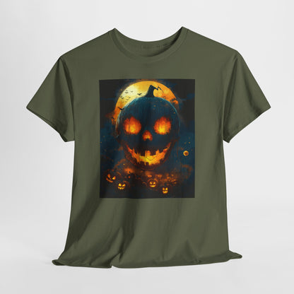 Halloween Pumpkin Tee, Scary Jack-O-Lantern Shirt, Spooky Glow-in-the-Dark T-shirt, Halloween Costume Apparel, Festive Halloween Clothing