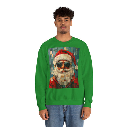 Mosaic Santa Claus Crewneck Sweatshirt