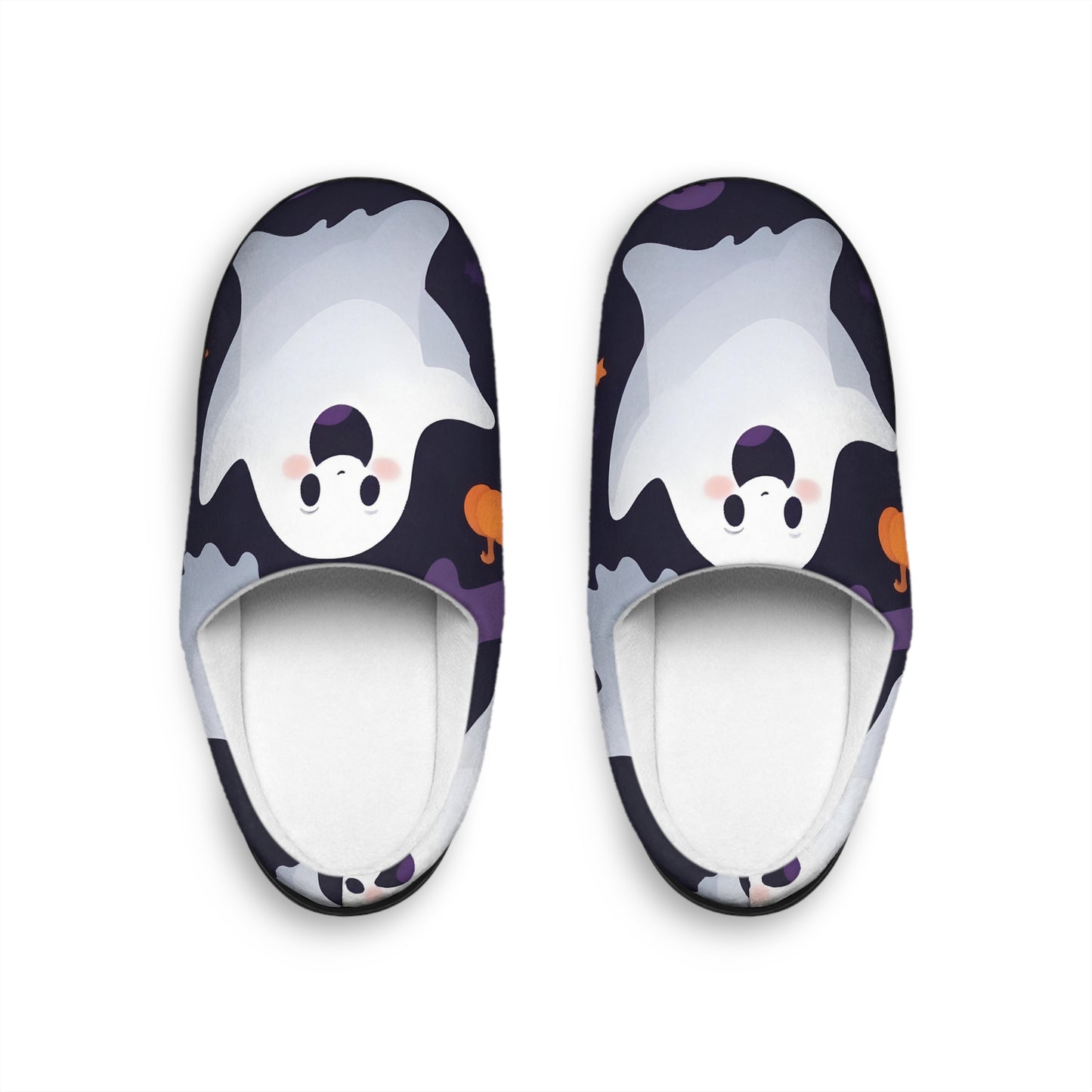 Women's Slippers, Spooky Ghost Halloween House Shoes, Cute Comfortable Footwear, Indoor Slip-Ons, Cozy Bedroom Slides, Soft Sole, Funny