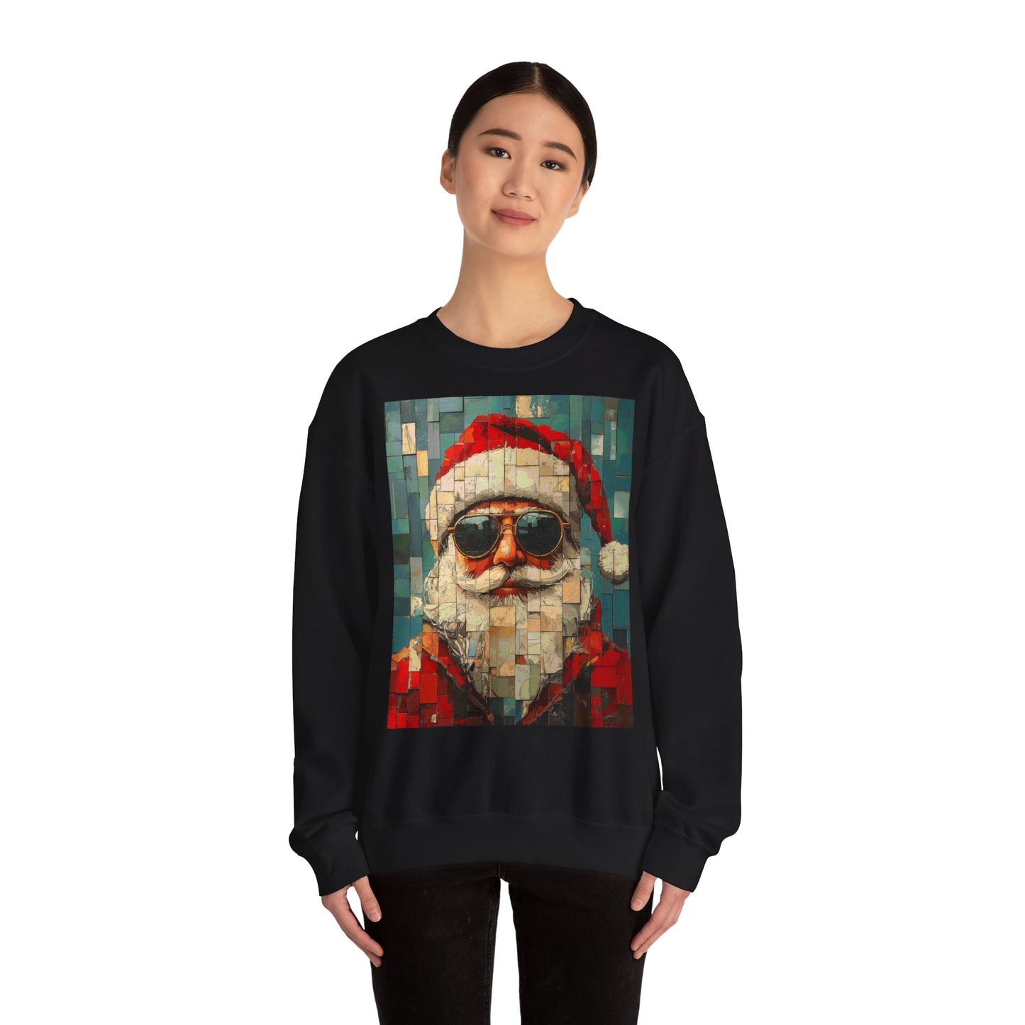 Mosaic Santa Claus Crewneck Sweatshirt