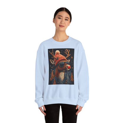 Rudol the Reindeer Sunglasses Crewneck Sweatshirt