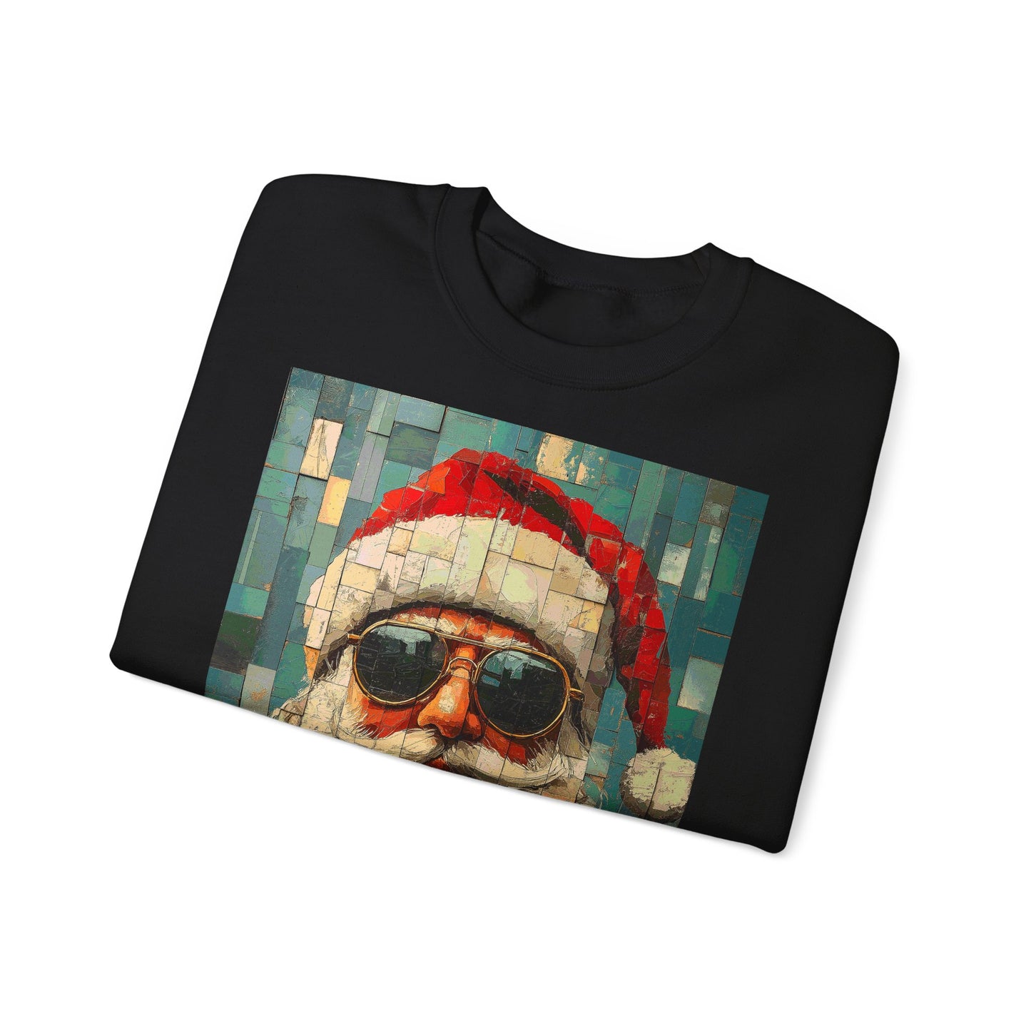 Mosaic Santa Claus Crewneck Sweatshirt