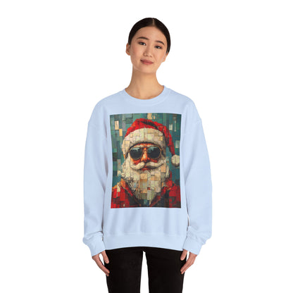 Mosaic Santa Claus Crewneck Sweatshirt