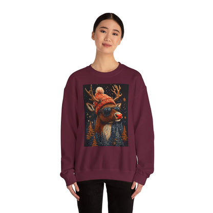 Rudol the Reindeer Sunglasses Crewneck Sweatshirt