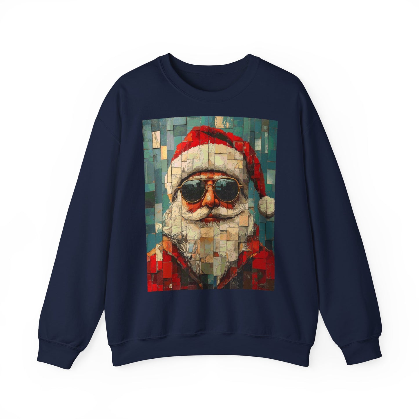 Mosaic Santa Claus Crewneck Sweatshirt