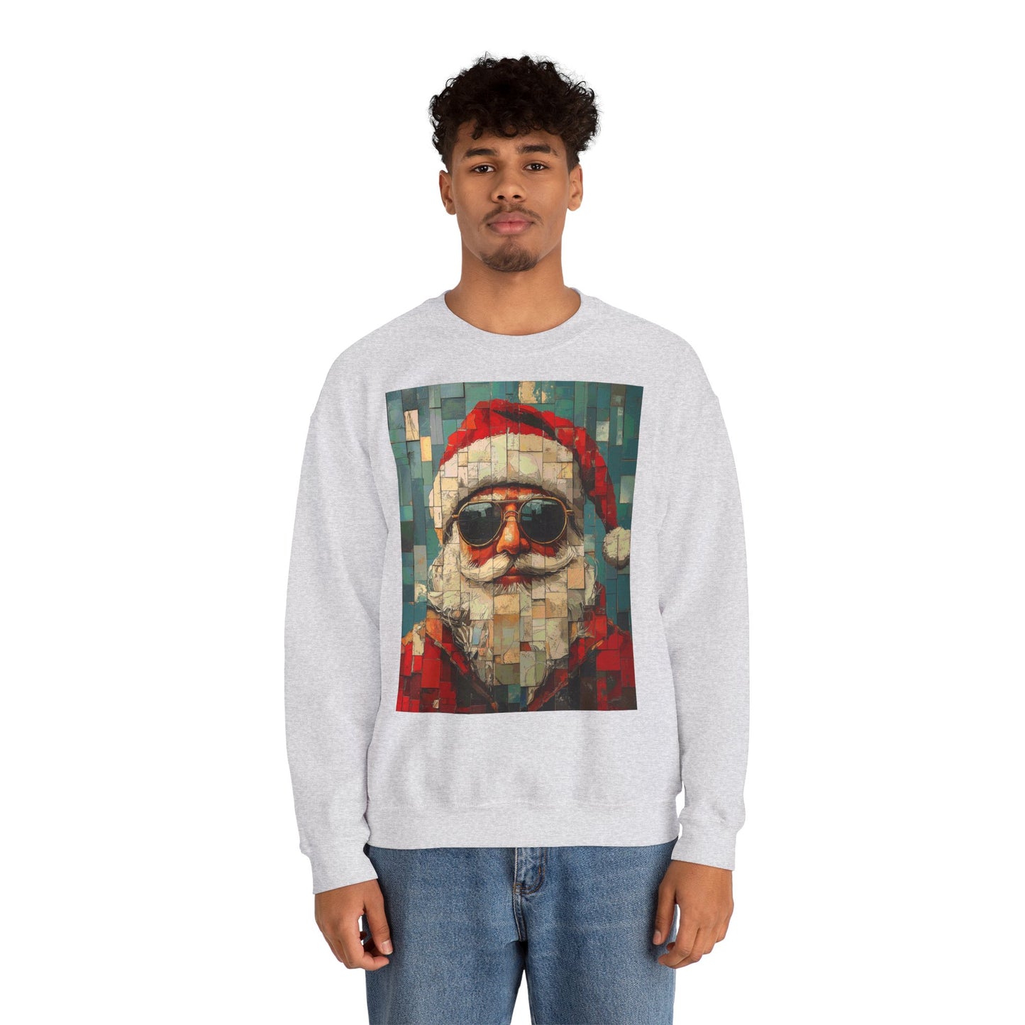 Mosaic Santa Claus Crewneck Sweatshirt