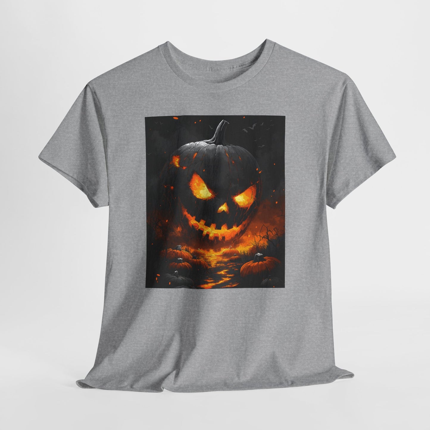 Halloween Pumpkin Tee, Scary Jack-O-Lantern Shirt, Spooky Glow-in-the-Dark T-shirt, Halloween Costume Apparel, Festive Halloween Clothing