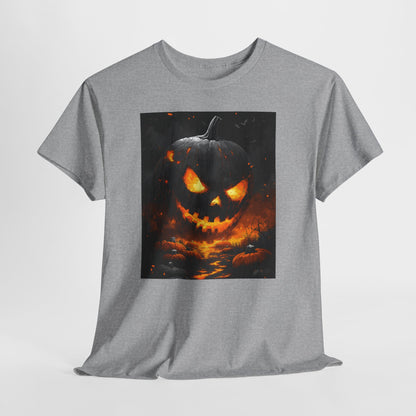 Halloween Pumpkin Tee, Scary Jack-O-Lantern Shirt, Spooky Glow-in-the-Dark T-shirt, Halloween Costume Apparel, Festive Halloween Clothing