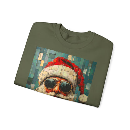 Mosaic Santa Claus Crewneck Sweatshirt