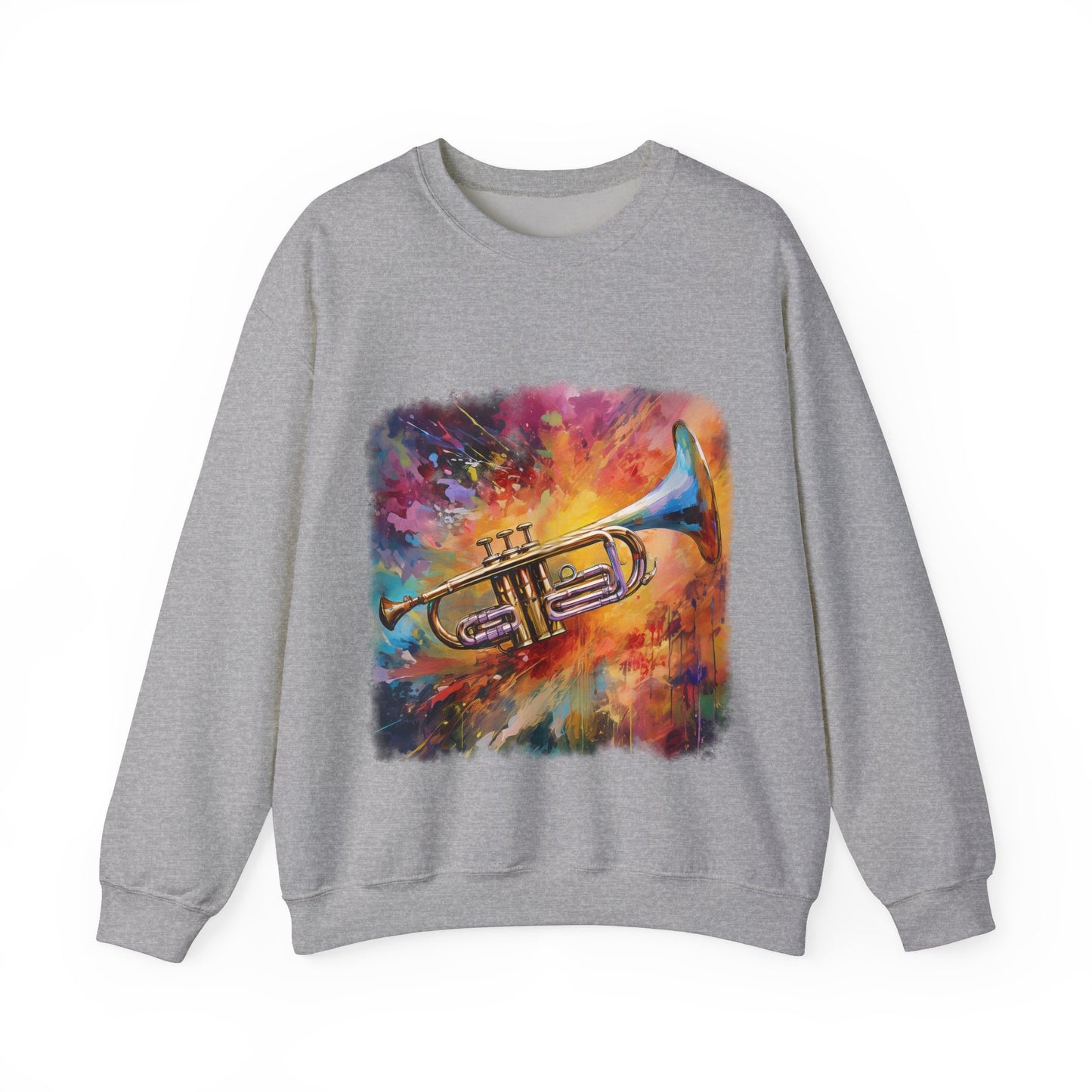 Abstract Trumpet Sweatshirt  Artistic Design for Music Enthusiasts Elevate your wardrobe with our unique sweatshirt, gift