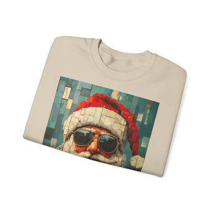 Mosaic Santa Claus Crewneck Sweatshirt