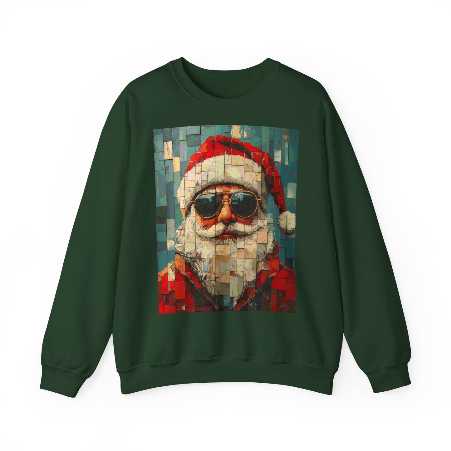 Mosaic Santa Claus Crewneck Sweatshirt